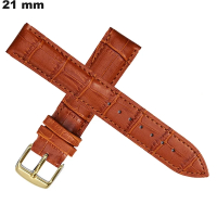 Echt leren horloge armband kopen Bruin 21 mm krokodil