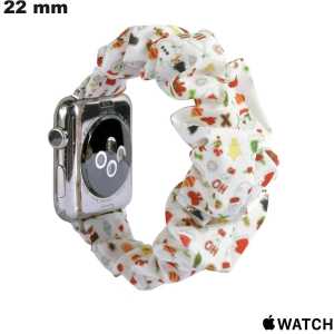 Acheter Bracelet de montre Noël Apple Watch Blanc Tissu 22mm