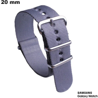 Armband aus grauem Stoff für 20 mm Samsung Uhren \ Kostenloser Versand ab 20€