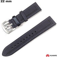 Bracelet pour montre Cuir véritable Noir 22mm Huawei de qualité