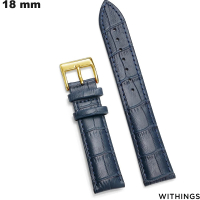 Armband Withings echtes Leder Blau 18mm günstige Smartwatch