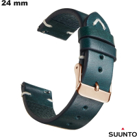 Bracelet 24mm Cuir véritable montre Bleu effet Suunto de qualité