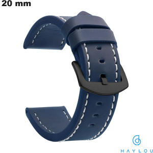 Bracelet Cuir Synthétique Bleu Haylou 20 mm intemporel pas cher