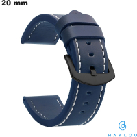 Bracelet Cuir Synthétique Bleu Haylou 20 mm intemporel pas cher
