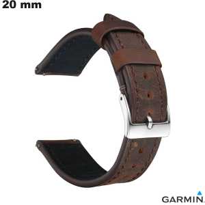 Sale Genuine Leather Brown Bracelet 20mm Garmin Watch