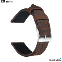 Venda de Bracelete Marrom em Couro Verdadeiro para Relógio Garmin de 20mm