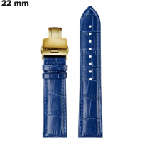 Armband Blauw Luxe horloge 22mm Echte leer goedkoop