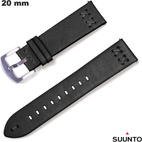 Vente Bracelet Cuir véritable de montre connectée Noir Suunto