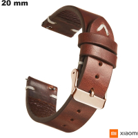Bracelete Xiaomi de couro verdadeiro para smartwatch marrom 20mm de qualidade