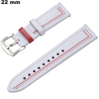Armband 22mm Echte leren horloge Wit / Premium Kwaliteit