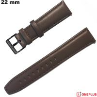 Pulsera OnePlus 22 mm de cuero auténtico marrón de calidad para reloj