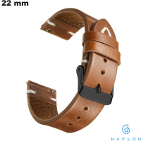 Bracelet Haylou Cuir véritable Marron 22 mm smartwatch pas cher