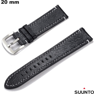 Venta de pulsera de cuero auténtico negro para reloj inteligente