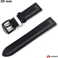 22mm Armband für Huawei Uhr Echtes Schwarz Leder günstig