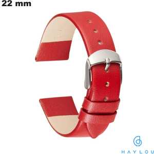 Bracelete de Couro Verdadeiro Vermelho Haylou 22mm para Relógio Barato