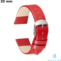 Bracelet Cuir véritable Rouge Haylou 22mm pour montre pas cher