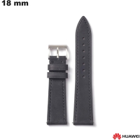 Armband Schwarz Echtes Leder 18mm für hochwertige Huawei Smartwatch
