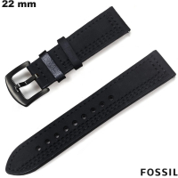 Venta de pulsera de 22mm para smartwatch Fossil de cuero auténtico negro