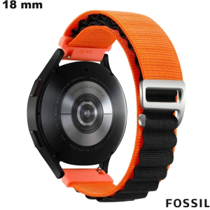 Pulsera de reloj inteligente de tela de 18 mm Naranja Fossil barata