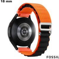 Pulsera de reloj inteligente de tela de 18 mm Naranja Fossil barata