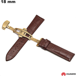 Bracelet Cuir véritable 18 mm Marron Huawei de montre