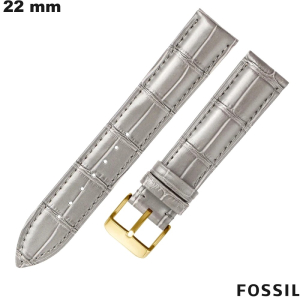 Verkauf Echtes Lederarmband Fossil Grau Smartwatch 22 mm