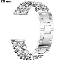 Bracelet montre Double Acier Inox 20mm Argenté