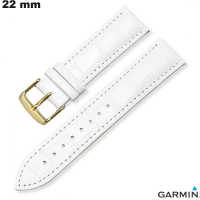 Bracelete Garmin smartwatch Branco 22 mm Couro verdadeiro de qualidade
