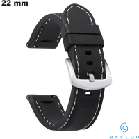 Bracelet montre connectée Caoutchouc Noir Haylou 22 mm de qualité
