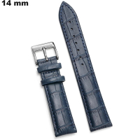 Blauwe horlogeband 14mm Echt leer | Verzending binnen 24 uur