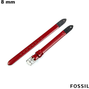 Koop Echt Leer Fossil Horloge Armband Rood 8mm