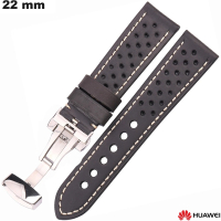 Vente Bracelet 22mm Noir Cuir véritable de montre Huawei