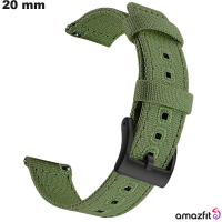 Pulsera para reloj de 20mm de textil verde Amazfit vintage de calidad