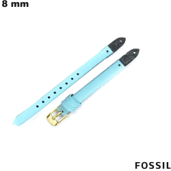 Armband Blau Fossil 8mm echtes Leder für Uhr
