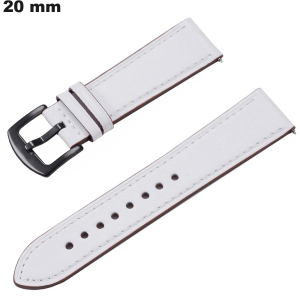 Echt Leder Horloge Band 20mm Wit \ Gratis Verzendin