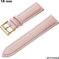 Bracelet 18 mm Cuir véritable Rose Withings
