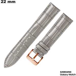 Echte Lederen Armband Samsung Grijs 22mm \ Gratis Verzending