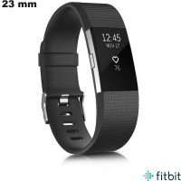 Venta de Pulsera de Caucho Negra de 23mm para reloj inteligente FitBit