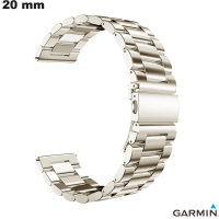 Venda de Pulseira de Elos de Metal Prateado para Relógio Garmin 20mm
