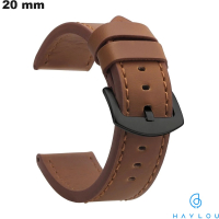 Vente Bracelet Marron de smartwatch Faux cuir Haylou 20mm