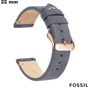 Venta de pulsera gris de 22 mm de cuero auténtico para reloj Fossil