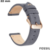 Venta de pulsera gris de 22 mm de cuero auténtico para reloj Fossil