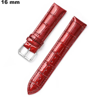 Armband Rood Echt Leer 16mm voor Horloge \ Gratis Verzending vanaf 20€