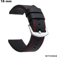 Armband Faux-Leder 18mm Schwarz Withings Uhr / Schnelle Lieferung