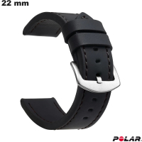 Bracciale 22mm Finto cuoio Nero universale Polar: Spedizione a 3,99€