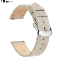 Armband 16 mm Echte leer voor horloge Beige goedkoop