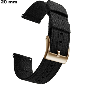 Pulsera para reloj Negra 20mm Textil original \ Entrega Rápida
