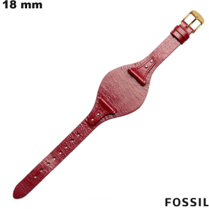 Leren horlogeband 18 mm Rood Fossil goedkoop