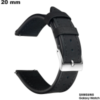 Armband Samsung Uhr 20mm Schwarz echtes Leder von hoher Qualität