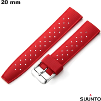 Bracelet montre connectée 20 mm Rouge Suunto Silicone de qualité